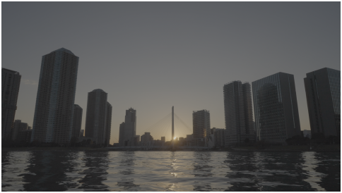 Sony S-Log3 waterfront sample before grading